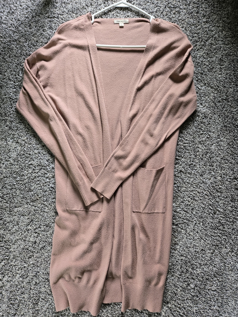 tea n rose Dusty Rose Open-Front Long Cardigan